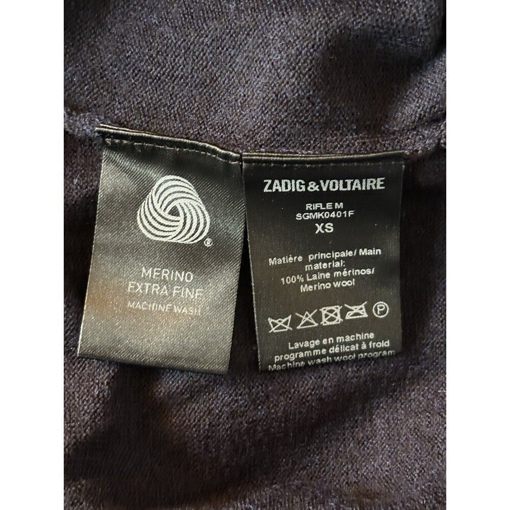 Zadig & Voltaire Rifle M Dress 100% Merino Wool Navy Blue Size XS LUXURY - Picture 10 of 10